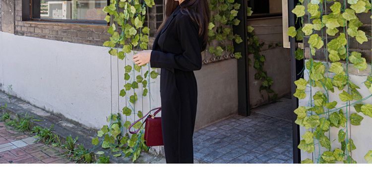 Yilda - Jumpsuit met wijde pijpen en lange mouwen en inkepingen in de revers