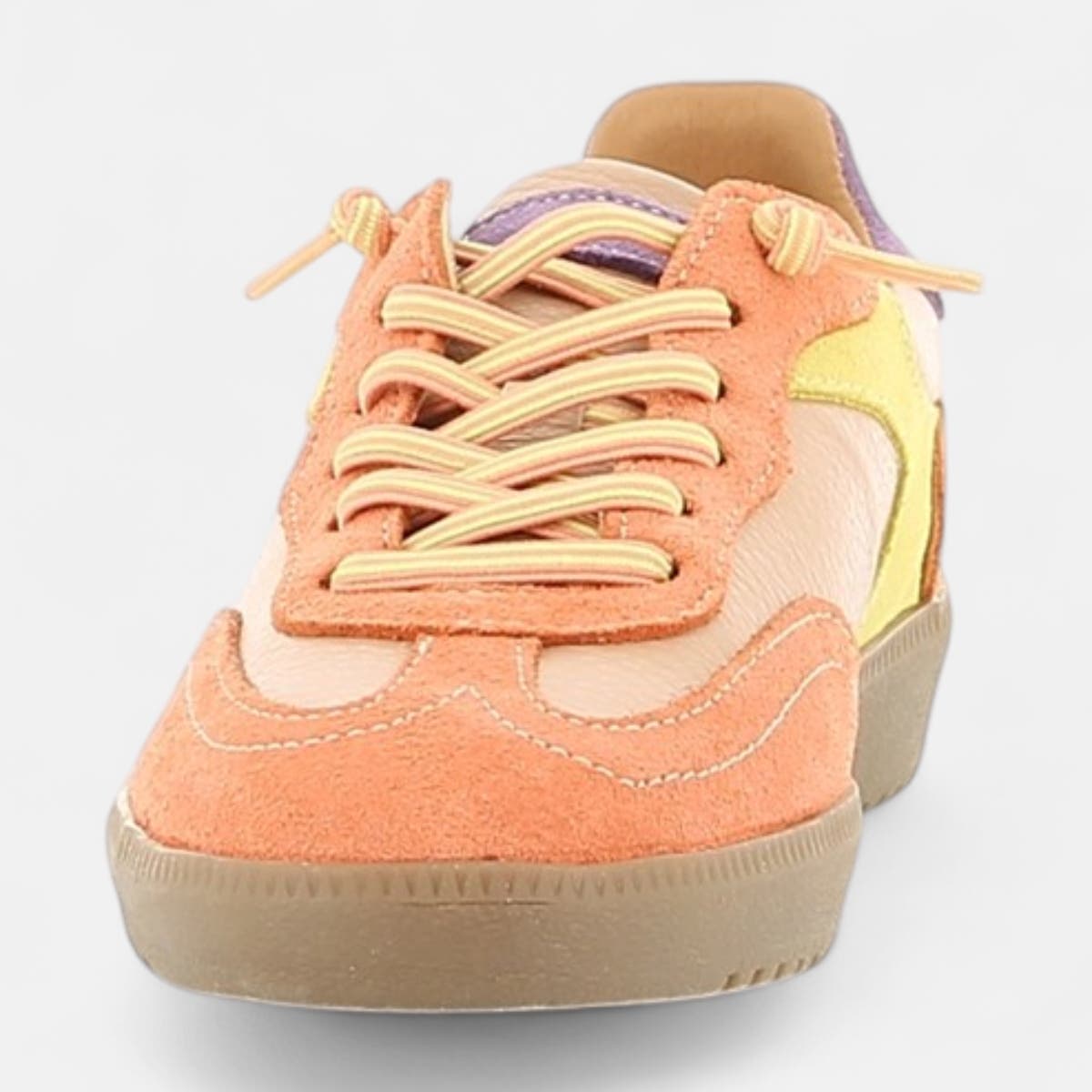 Baskets basses Femme en cuir corail