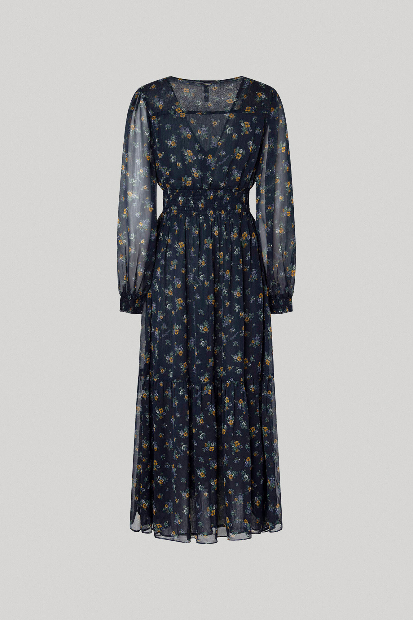 Vestido de chiffon com estampa floral