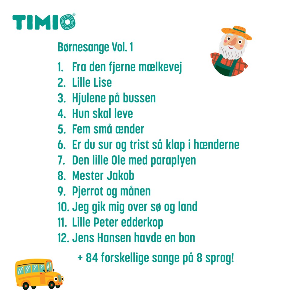 Timio - Disc sæt 1 - Vilde dyr, børnerim, farver, musik og kroppens dele