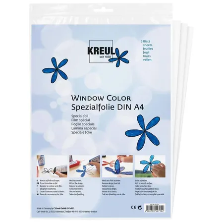 KREUL Window Color GLAS DESIGN Spezialfolie A4 3 Blatt