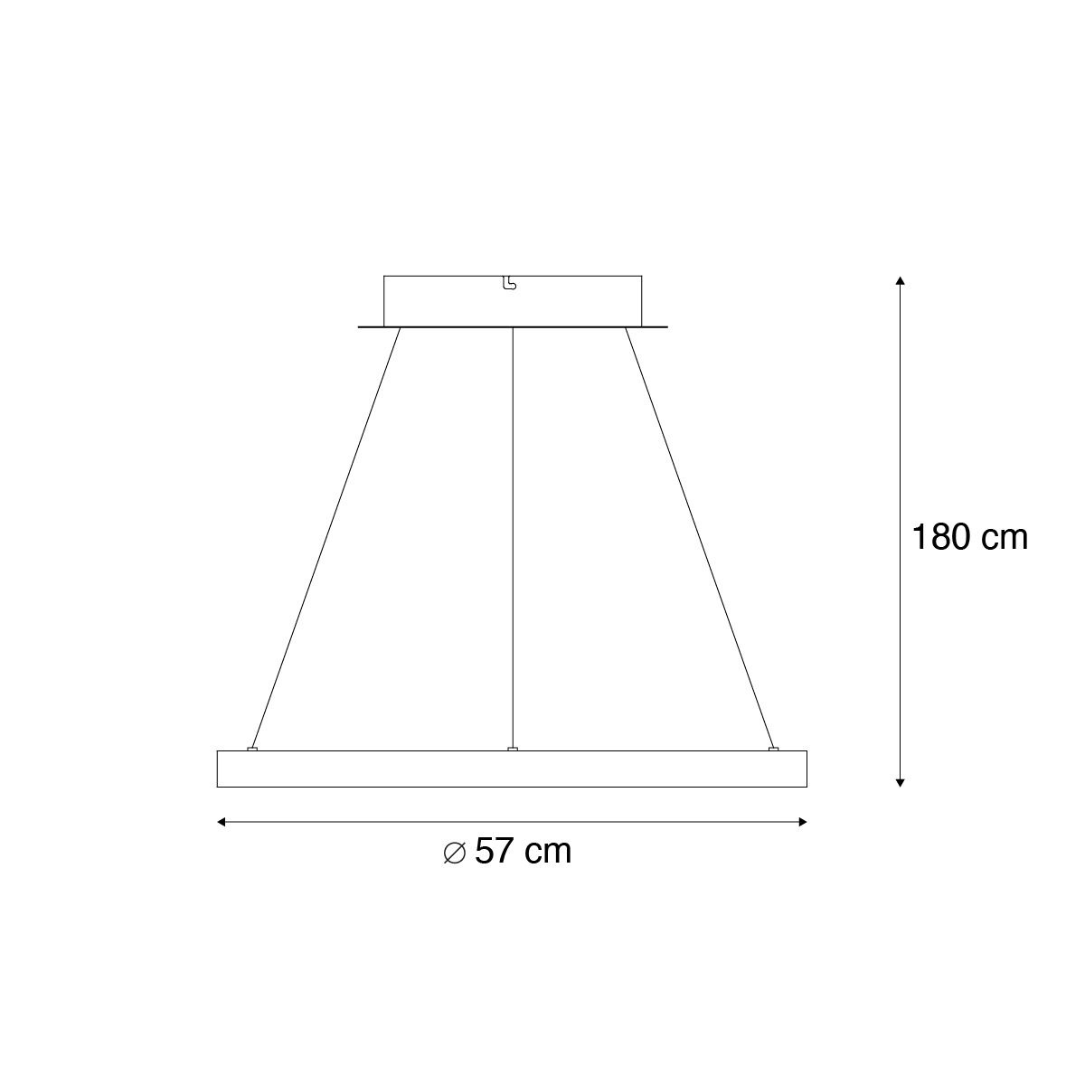 Design hanglamp aluminium incl. LED dimbaar easylift - Hoop