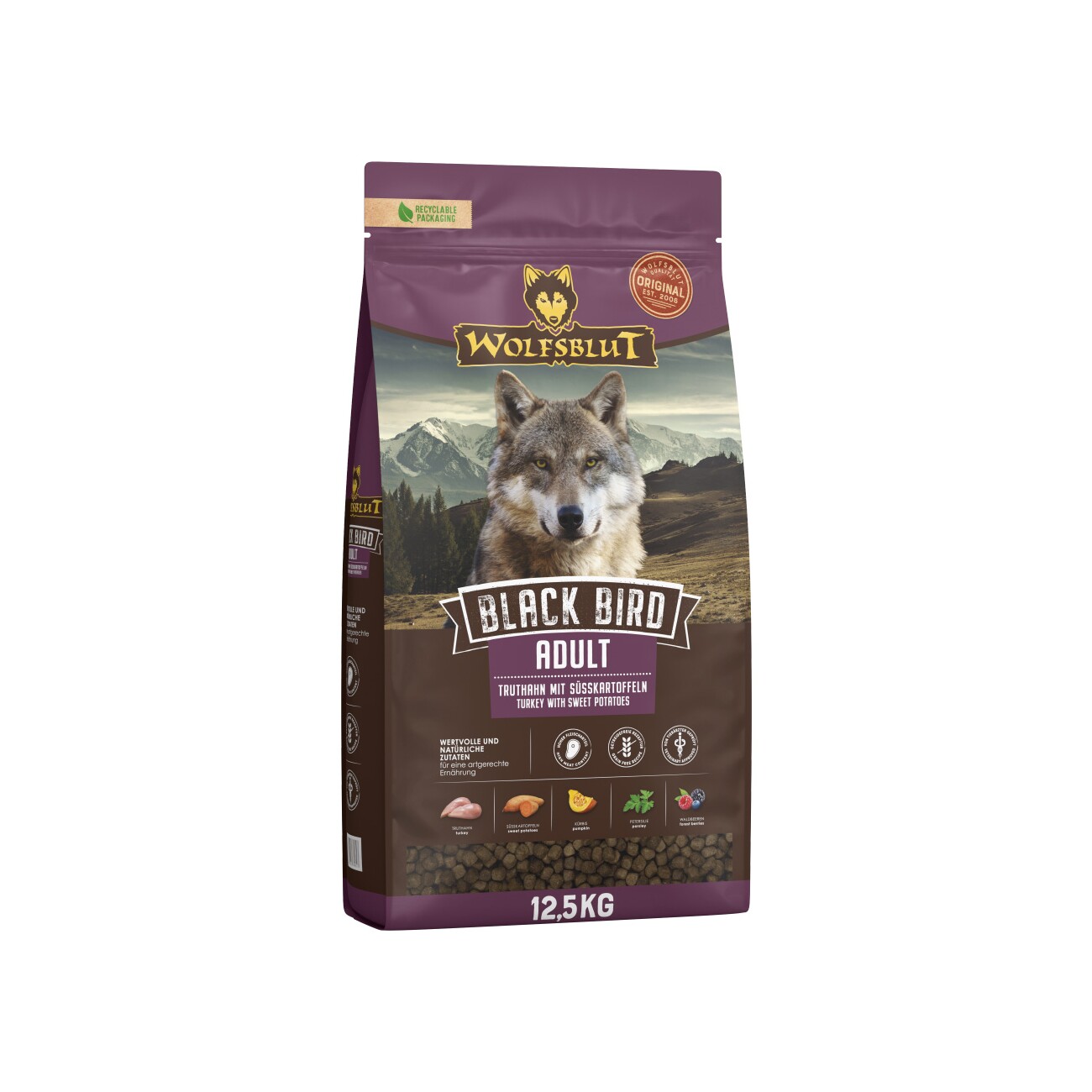 WOLFSBLUT Black Bird Trockenfutter Hund Adult 12,5 kg