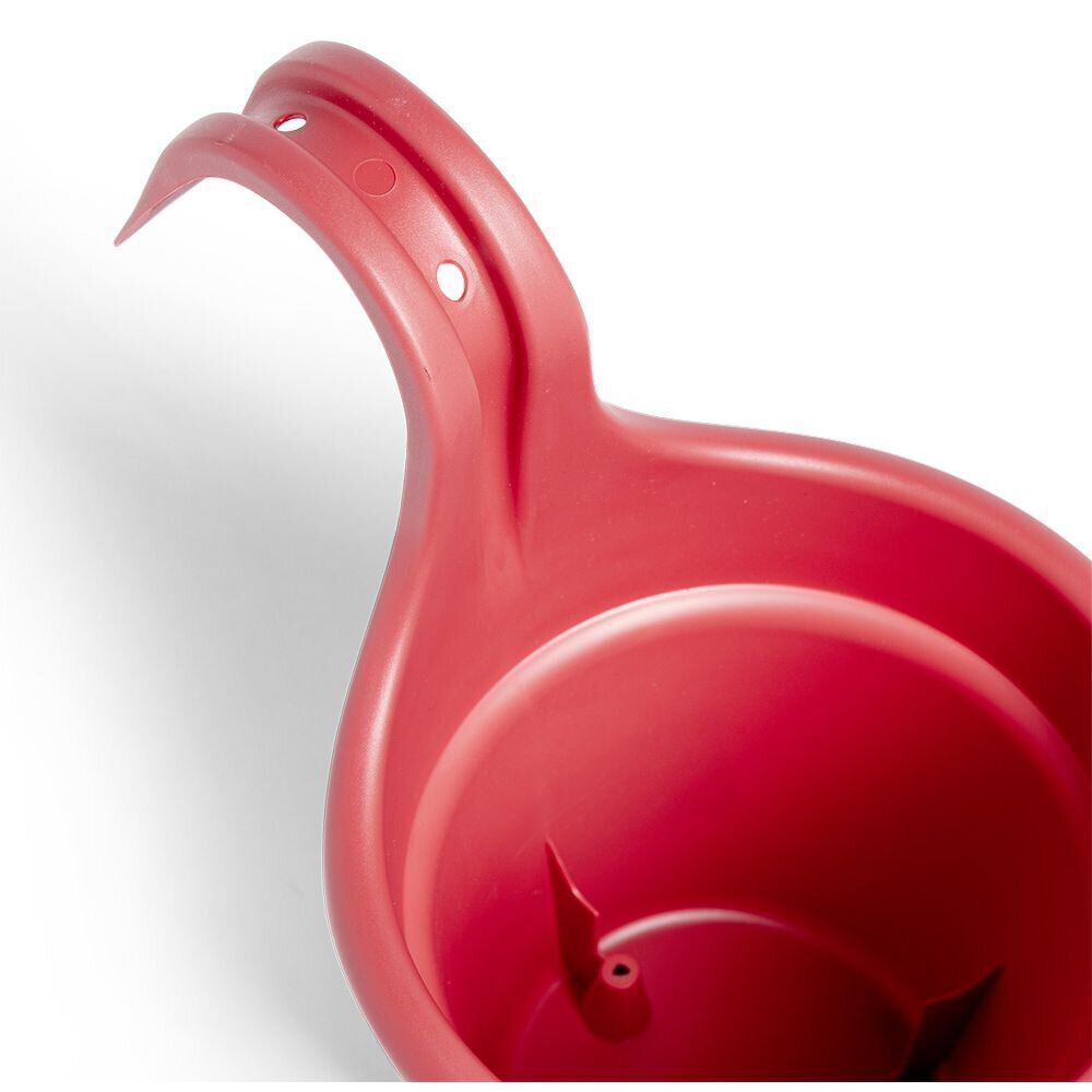 Pot à suspendre Ø18cm plastique rouge