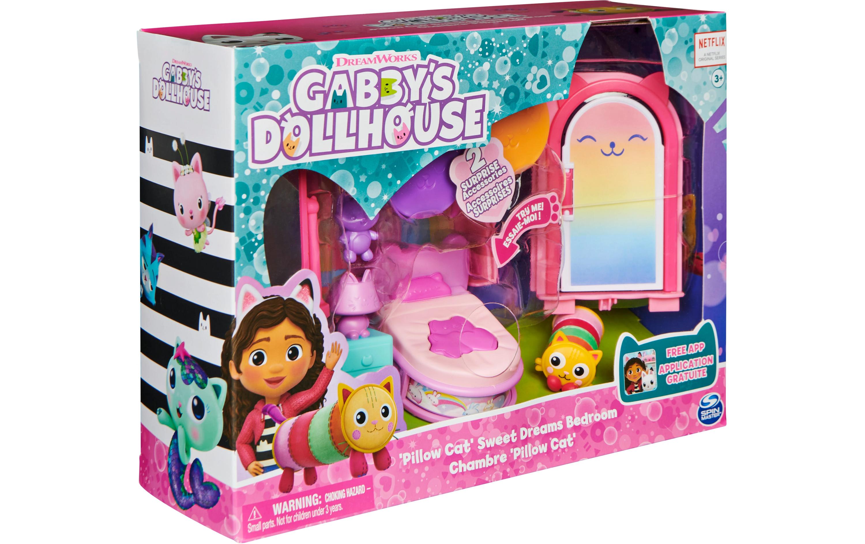 Gabby's Dollhouse Pillows Schlafzimmer Deluxe RoomsDeluxe Raum Sweet Dreams-Schlafzimmer und Kuschelkatze-Katzenfigur