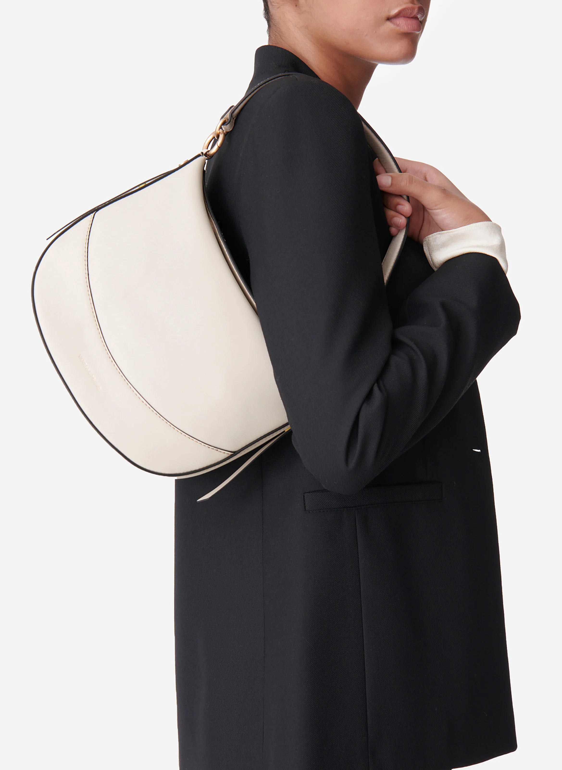DAILY BAG MM - Sac porté épaule en cuir | Blanc