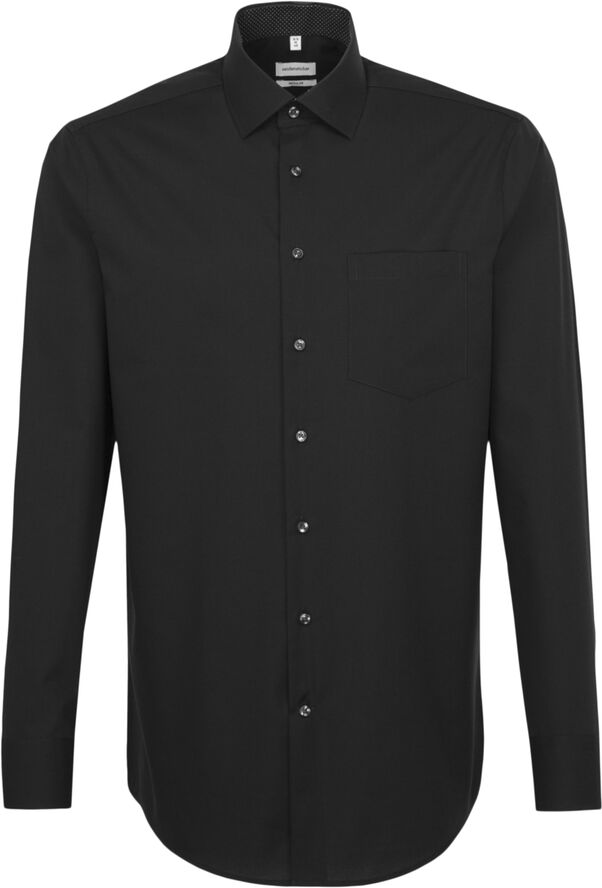 Seidensticker Business Shirt Regular Long sleeve Kent-Collar Uni Black