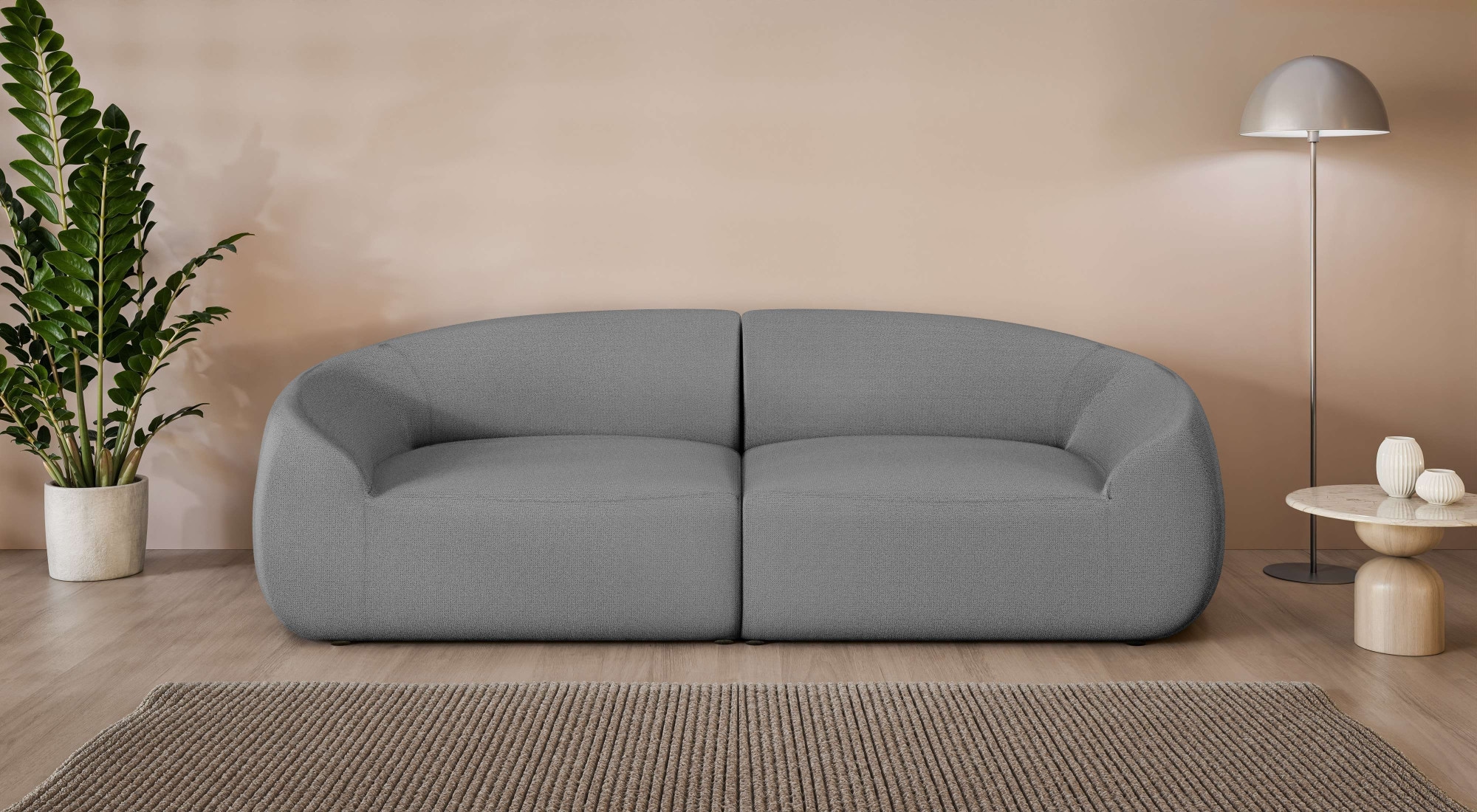 LeGer Home by Lena Gercke Big-Sofa »YANI, Designersofa, organische Form, Masse B/T/H: 240/64/81 cm« mit Wellenunterfederung, auch in Bouclé, passend zur Serie
