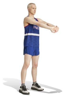 Short splité adidas Performance Team France Bleu Homme