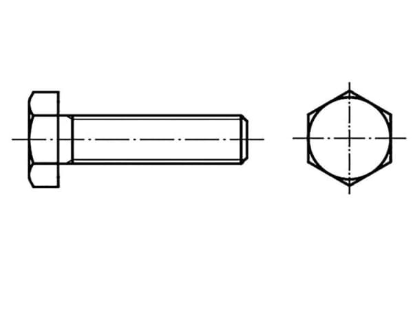TOOLCRAFT 1064877 Sekskantsskrue M12 25 mm Udvendig sekskant DIN 933 Rustfrit stål A4 100 stk