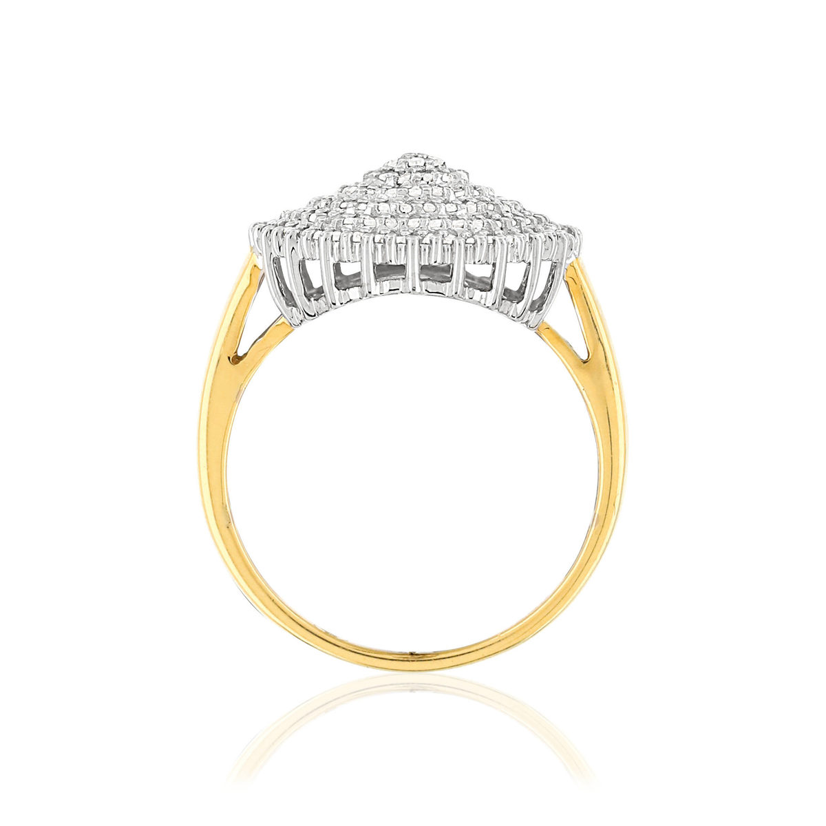 Bague or 750 2 tons diamants