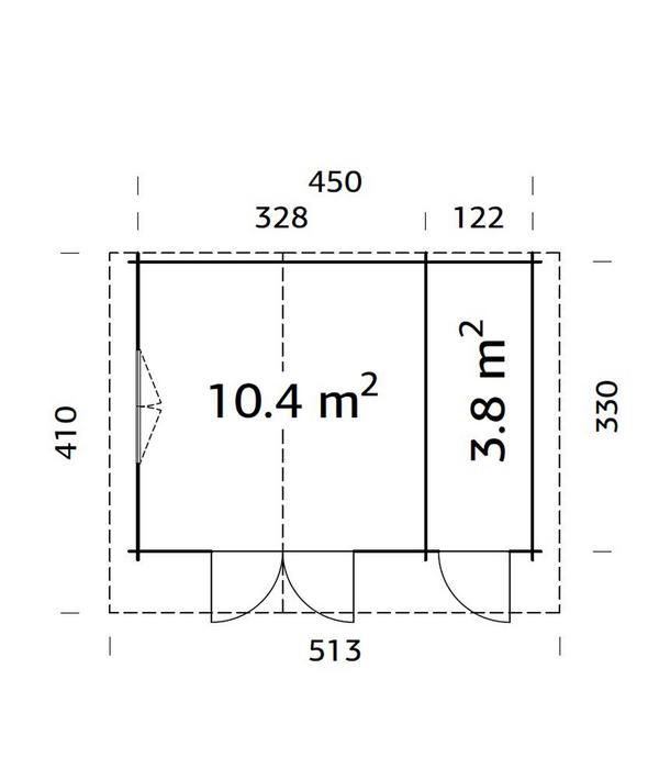 Palmako Gartenhaus Emma, ca. B513/H268/T410 cm