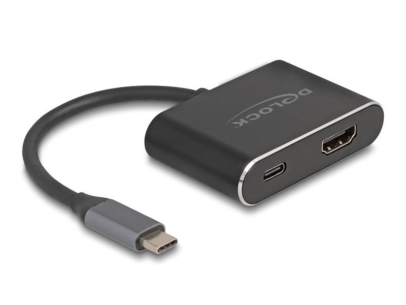 Delock Adapter 8K/60Hz USB Type-C - HDMI/USB Type-C Delock USB Type-C Adapter zu HDMI (DP Alt Mode) 8K mit HDR und Power Delivery 100 W