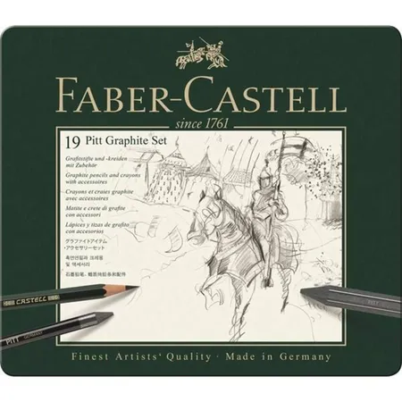 Faber-Castell Set PITT Graphite medium Metalletui, 19 Teile