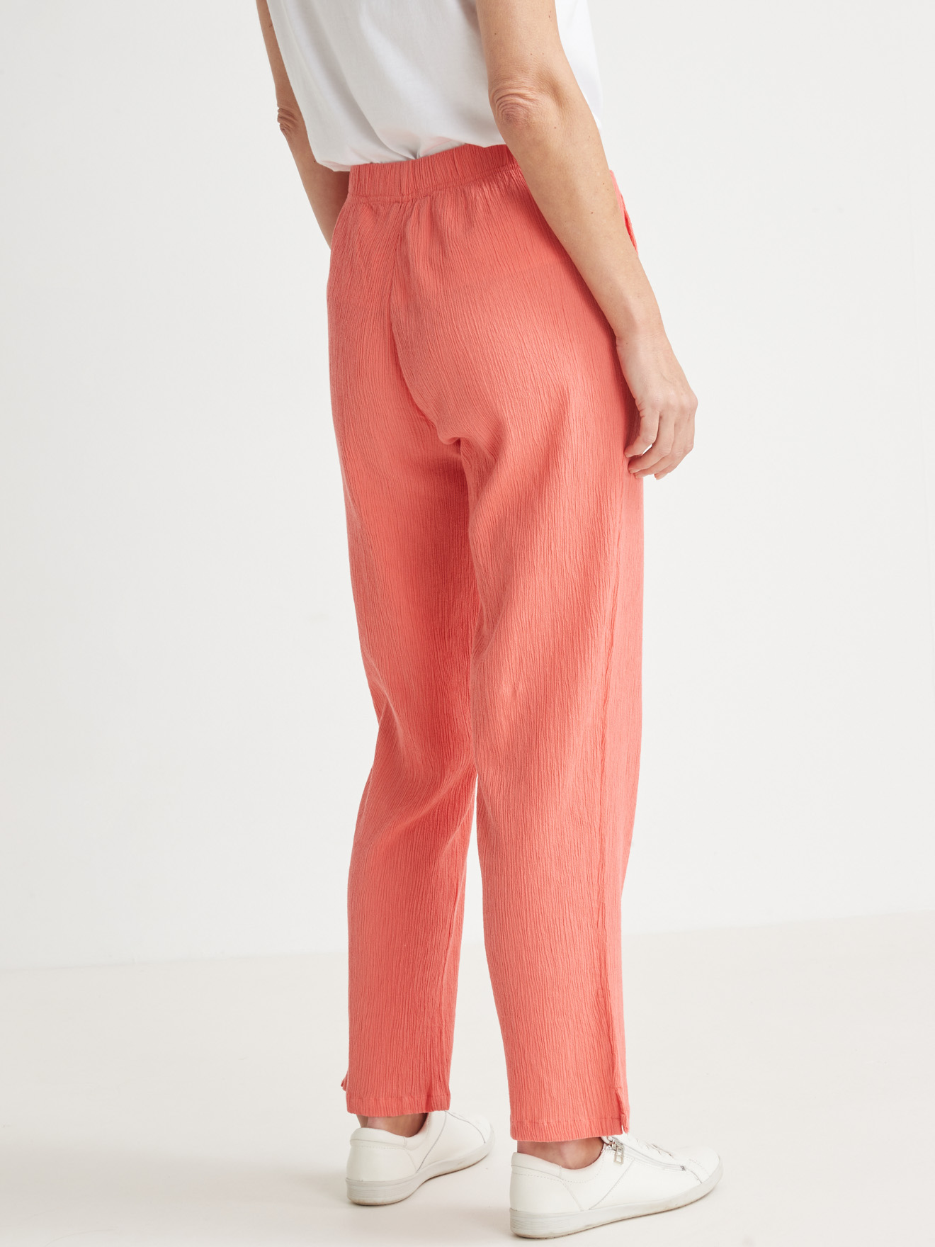 Pantalon en tissu créponné pur coton