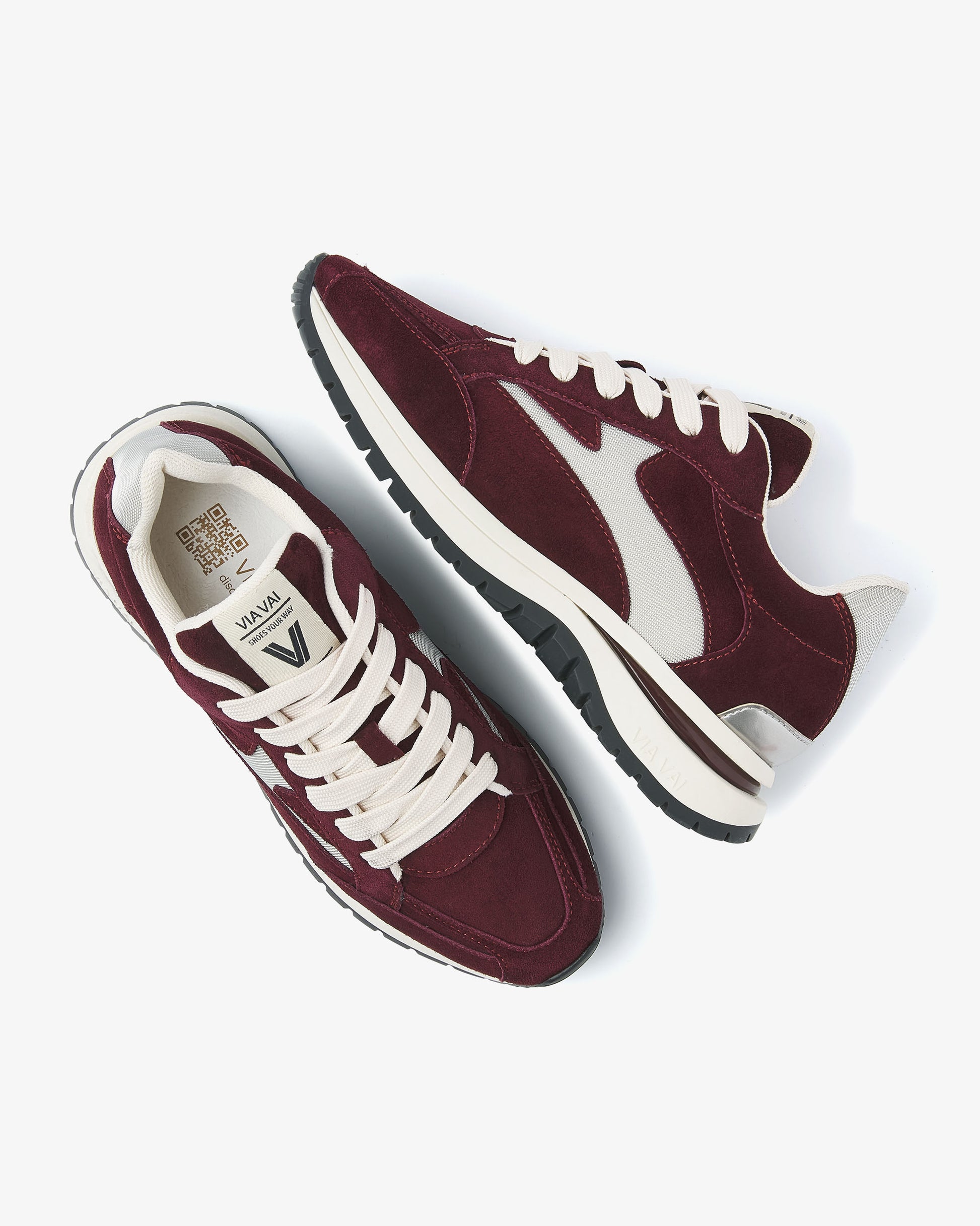 VIA VAI bordeaux dames sneakers Usher Riggs