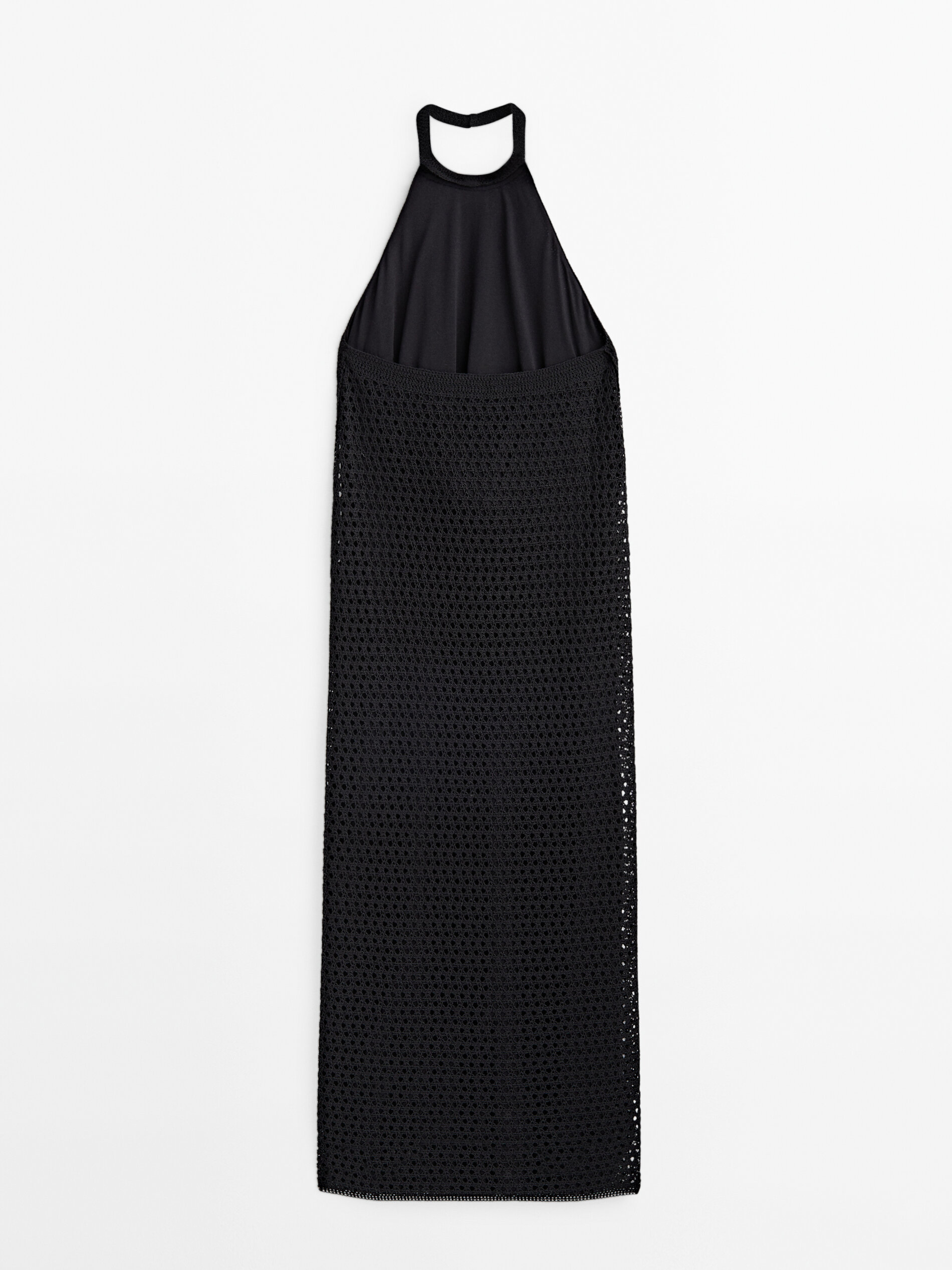 Vestido frente única em crochê - NEGRO