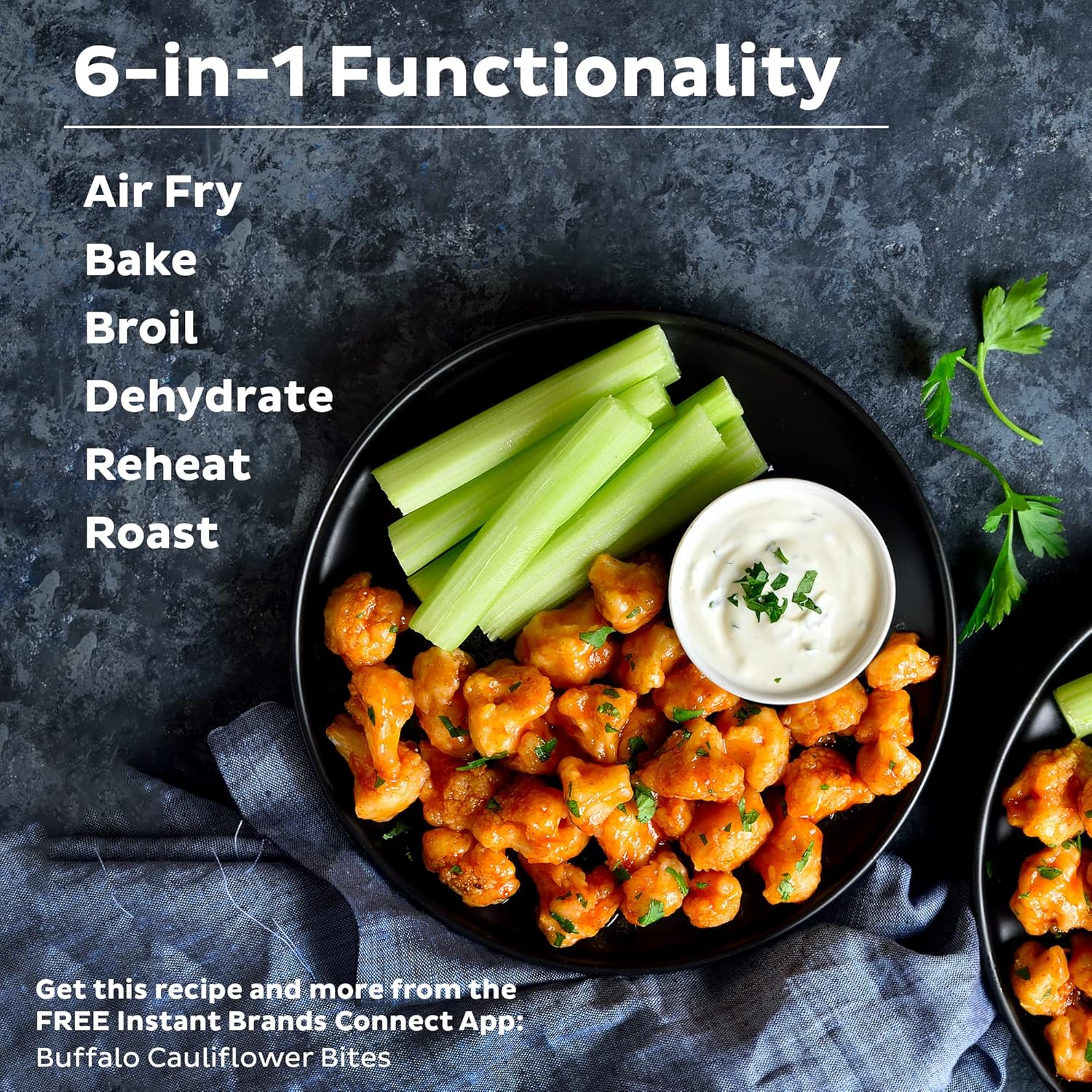 Instant Vortex Plus Friteuse à air de 4 litres, options de programme personnalisées, fonctions 6 en 1 : croustilles, grillages, rôtis, déshydratations, cuits, réchauffes, plus de 100 recettes