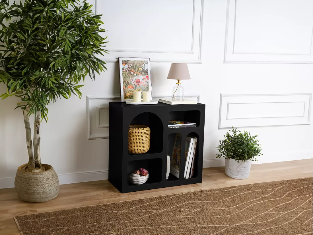 Console avec 5 niches - Noir - LUELA