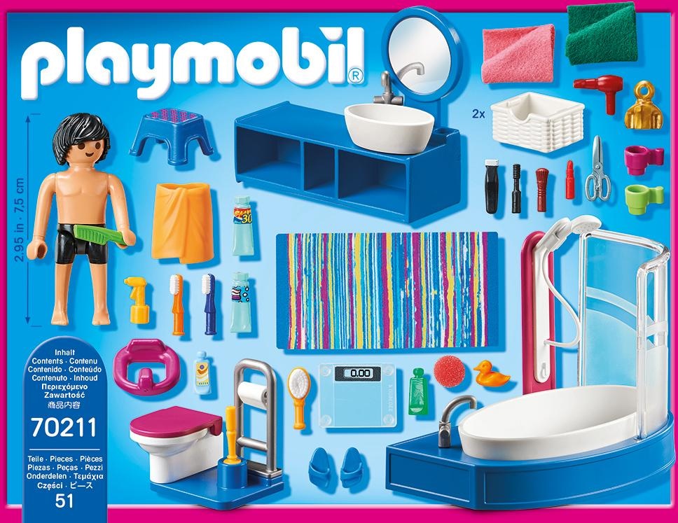 Playmobil® Konstruktions-Spielset »Badezimmer (70211), Dollhouse« Made in Germany