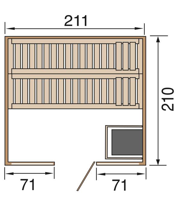 Weka Sauna Kemi Panorama mit Glastür, inkl.