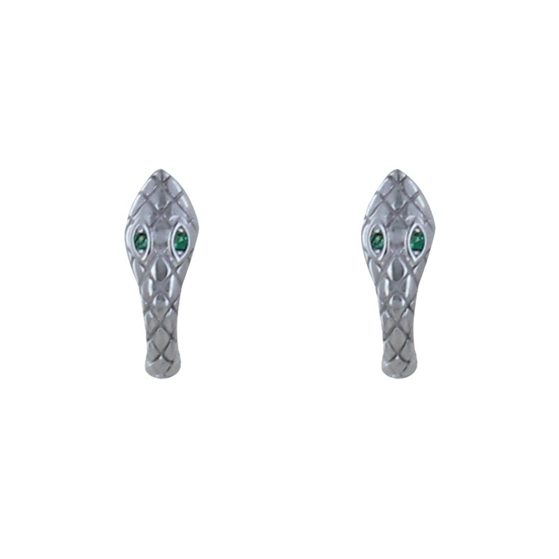 Boucles d'Oreilles Mini Créoles Argent Tête de Serpent