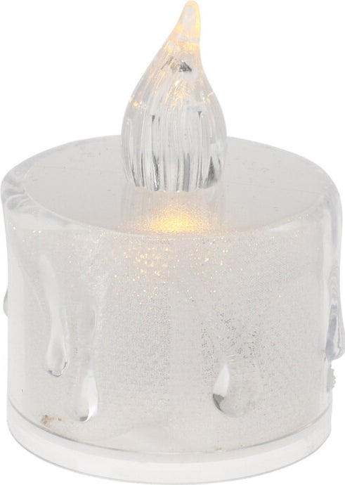 LED waxinelicht transparant D 3,6 H 5 cm