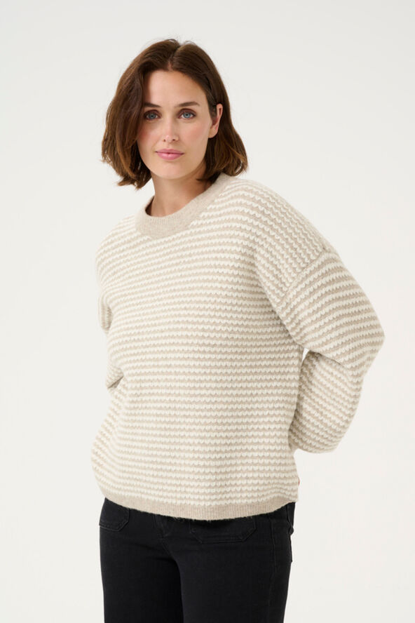 Kaffe KAellery Knit Pullover Feather grey/ chalk structure