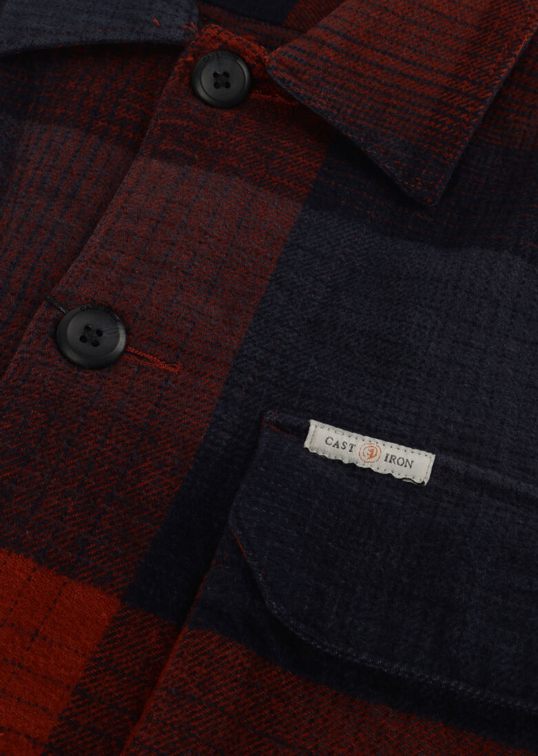 CAST IRON bruine cast iron overshirt long sleeve shirt yd check regular fit
