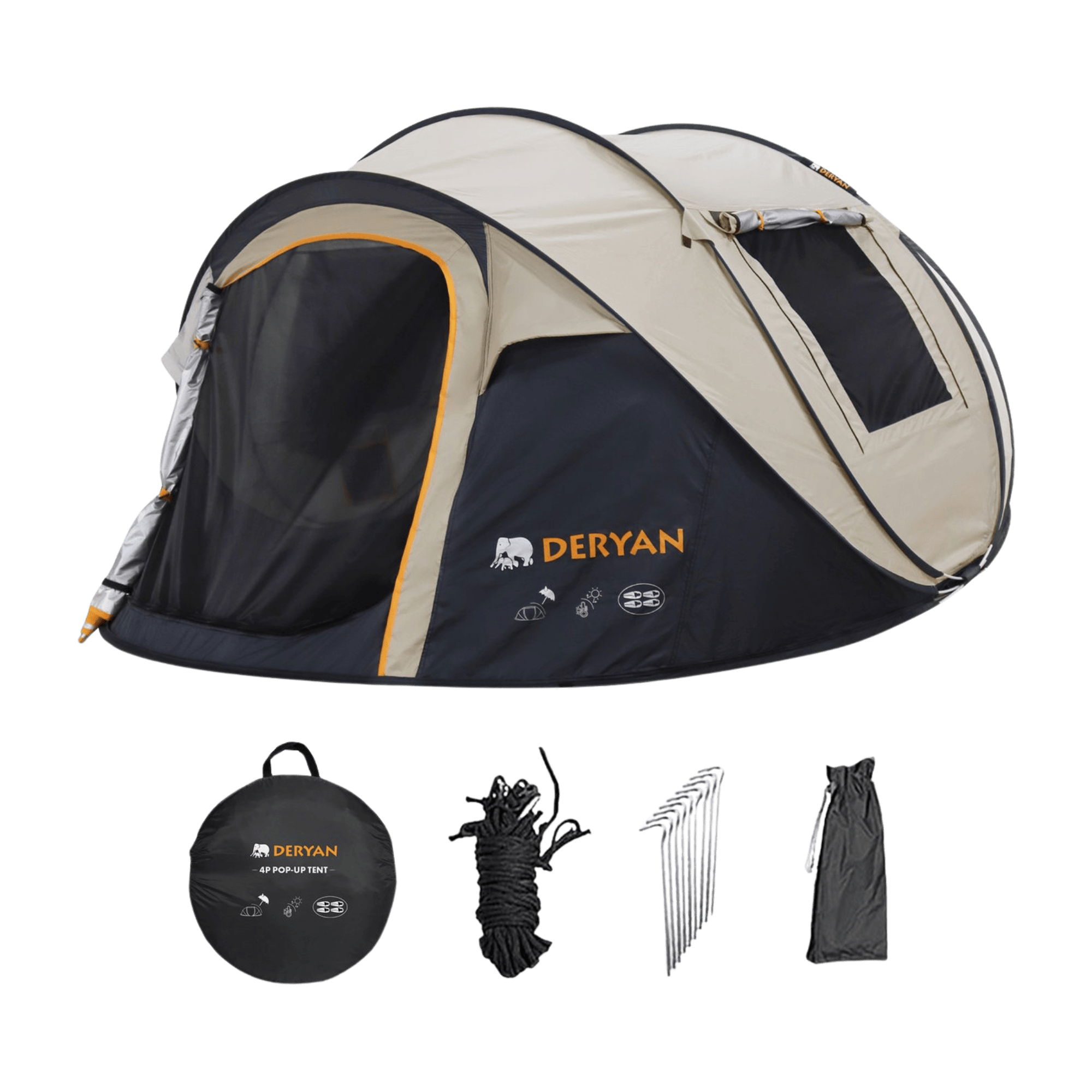 Deryan 4P Pop-Up tent – Sand