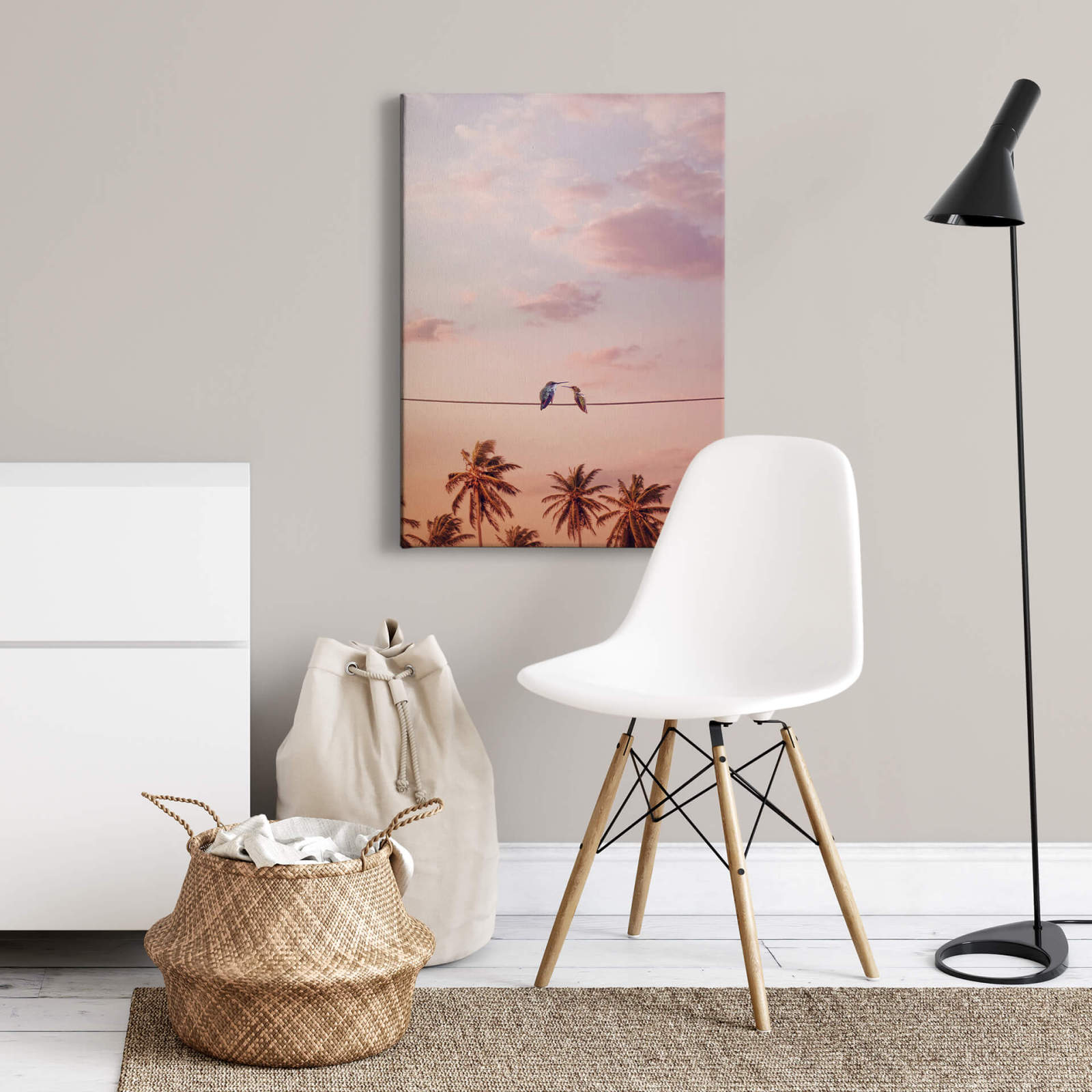 Leinwandbild KOLIBRI - rosa - 50x70 cm