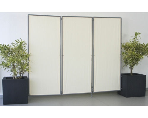 3-delig vouwscherm, ivoor, 170x210cm