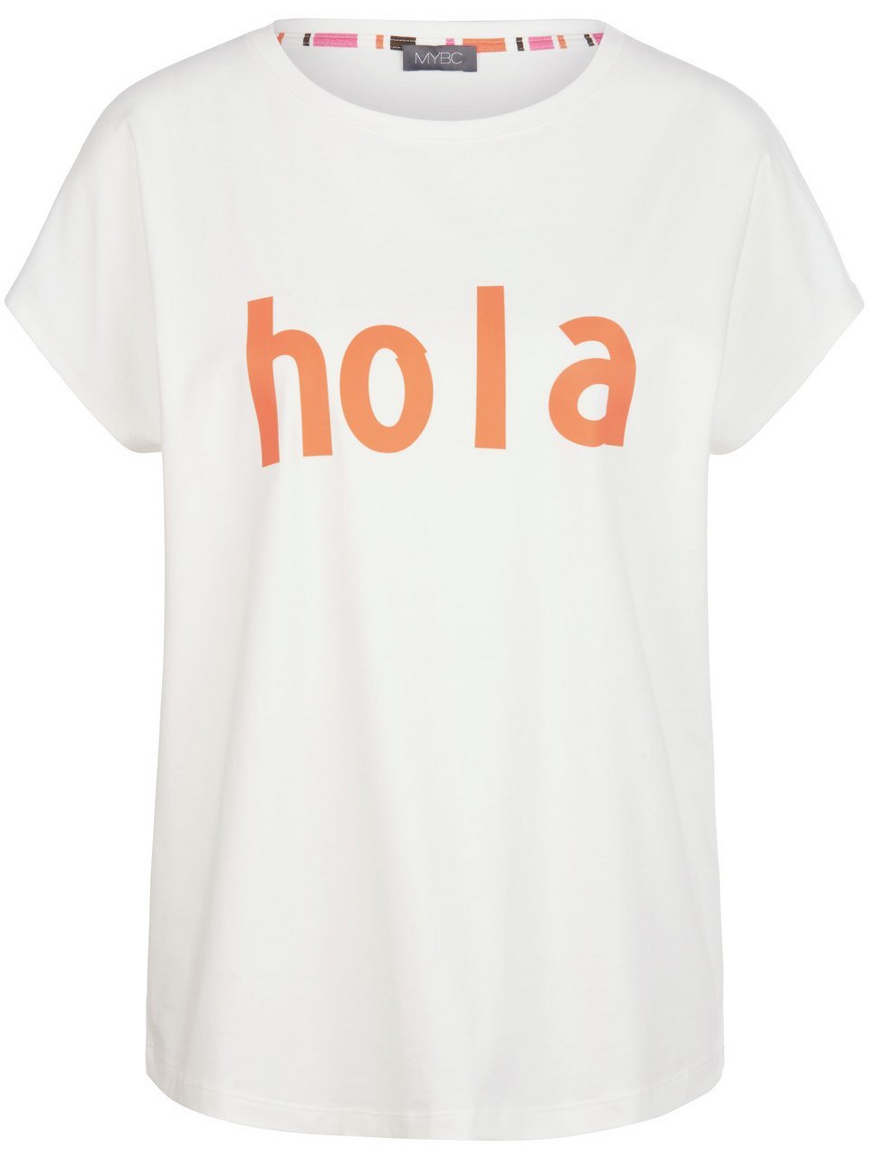 Rundhals-Shirt mit überschnittener Schulter