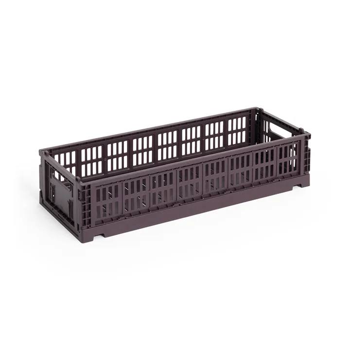 HAY - Colour Crate Korb Mini Oblong, bordeaux, recycled