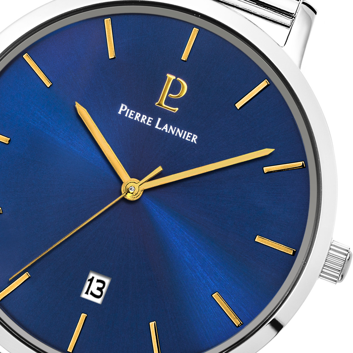 Montre Pierre Lannier homme acier bracelet maille milanaise