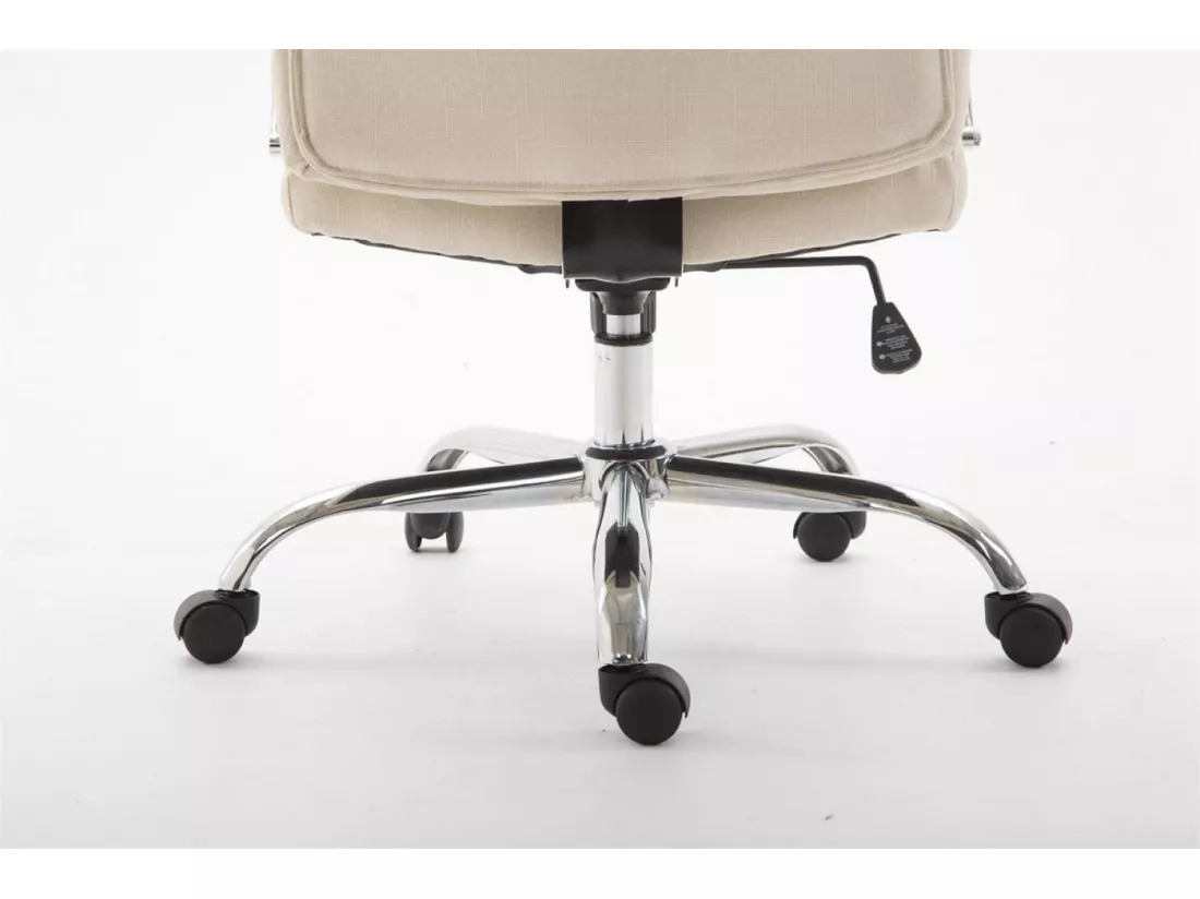 Chaise de bureau - Tissu & Noir - Crème - XL Vaud