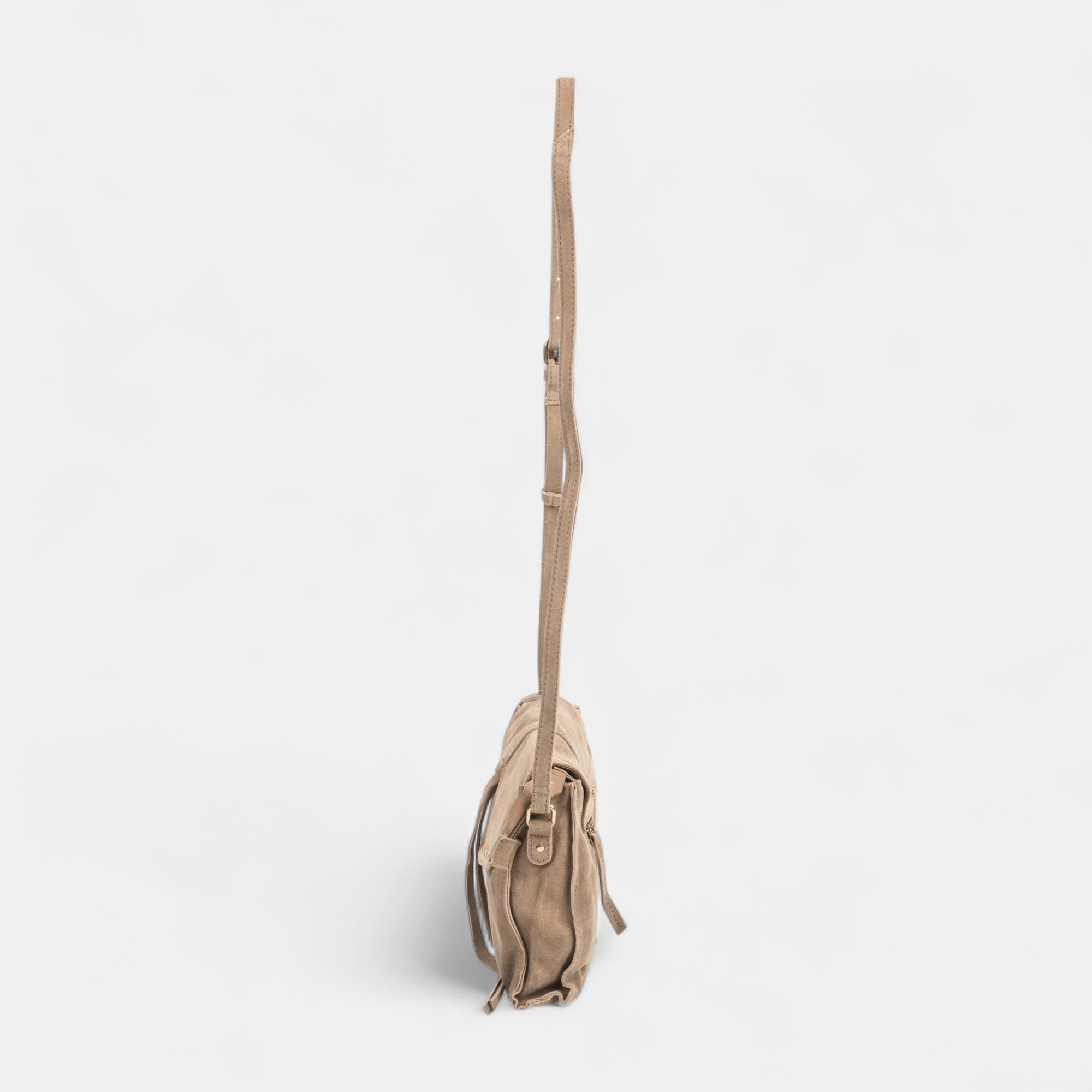 Sac bandoulière en cuir beige