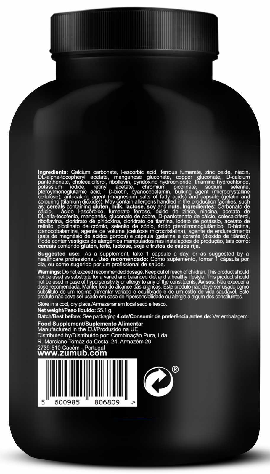 Zumub Professional Multivitaminas + Minerais 100 cápsulas