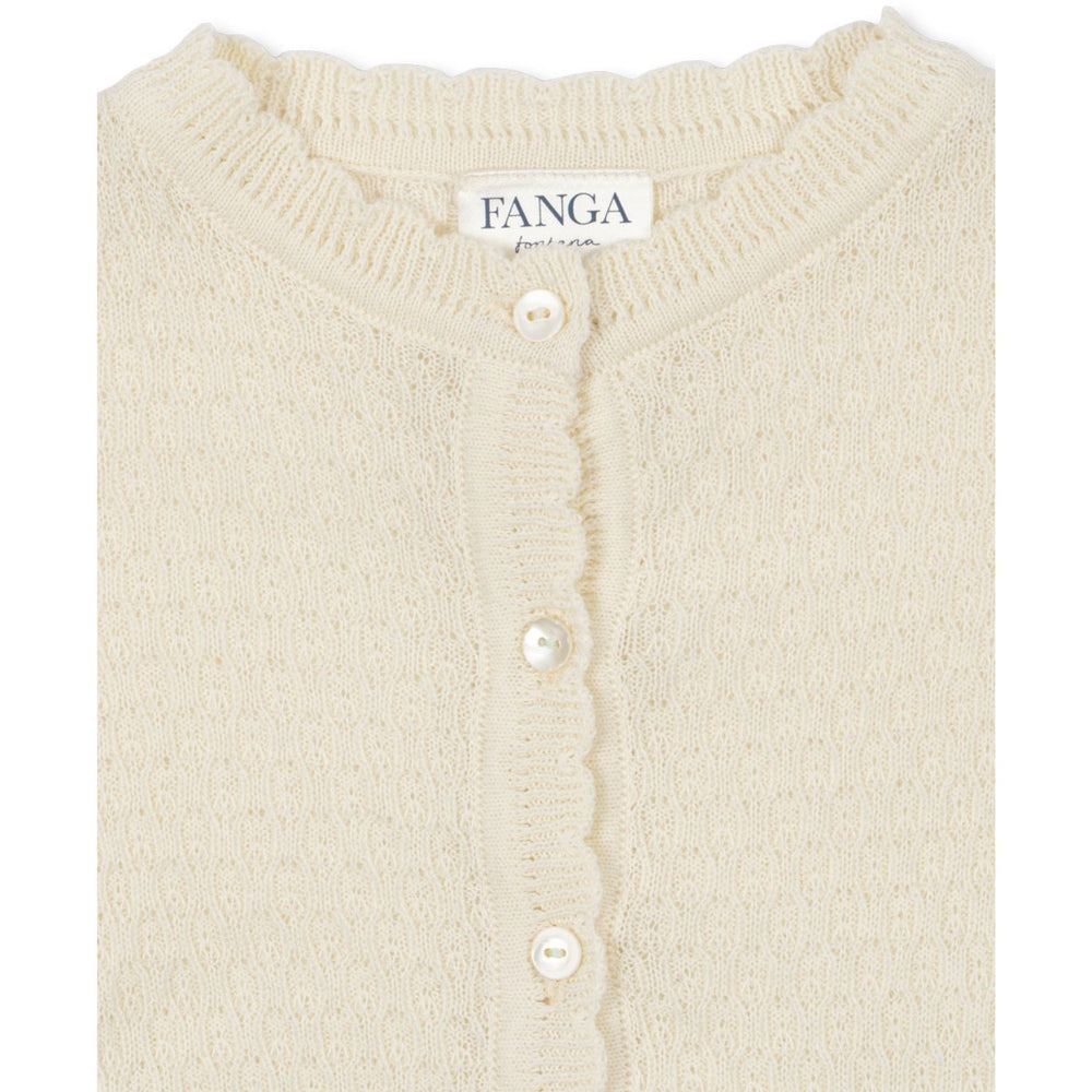 Køb Konges Sløjd Fanga Fontana Antique White Venti Pointelle Cardigan GOTS