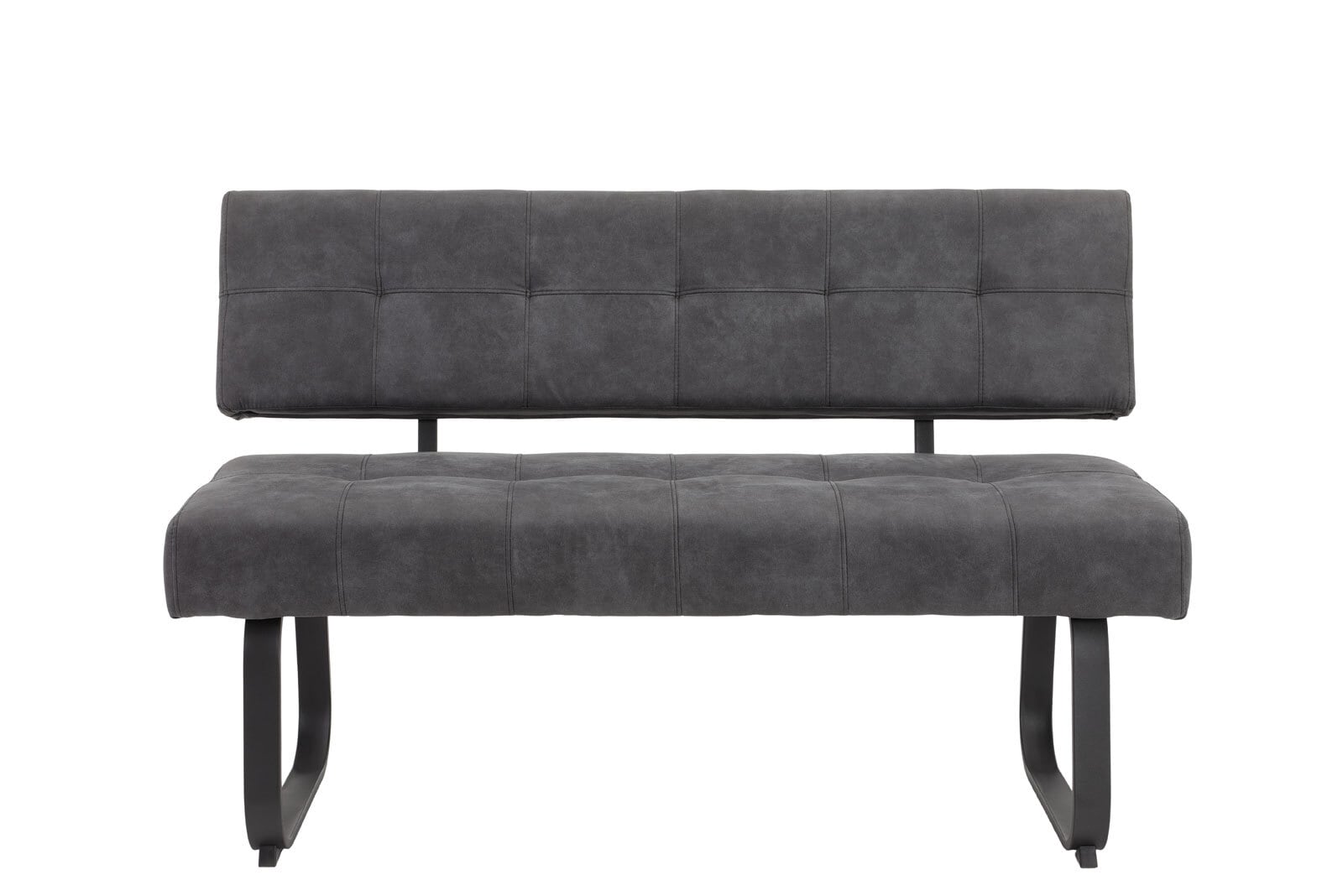 Bank Luise mit Rückenlehne Vintage Anthrazit 140 x 92 x 64 cm