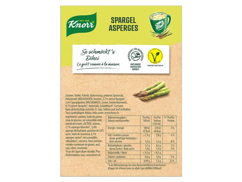 Knorr Quick Soup Spargel 3 Portionen Aromatische Spargelsuppe