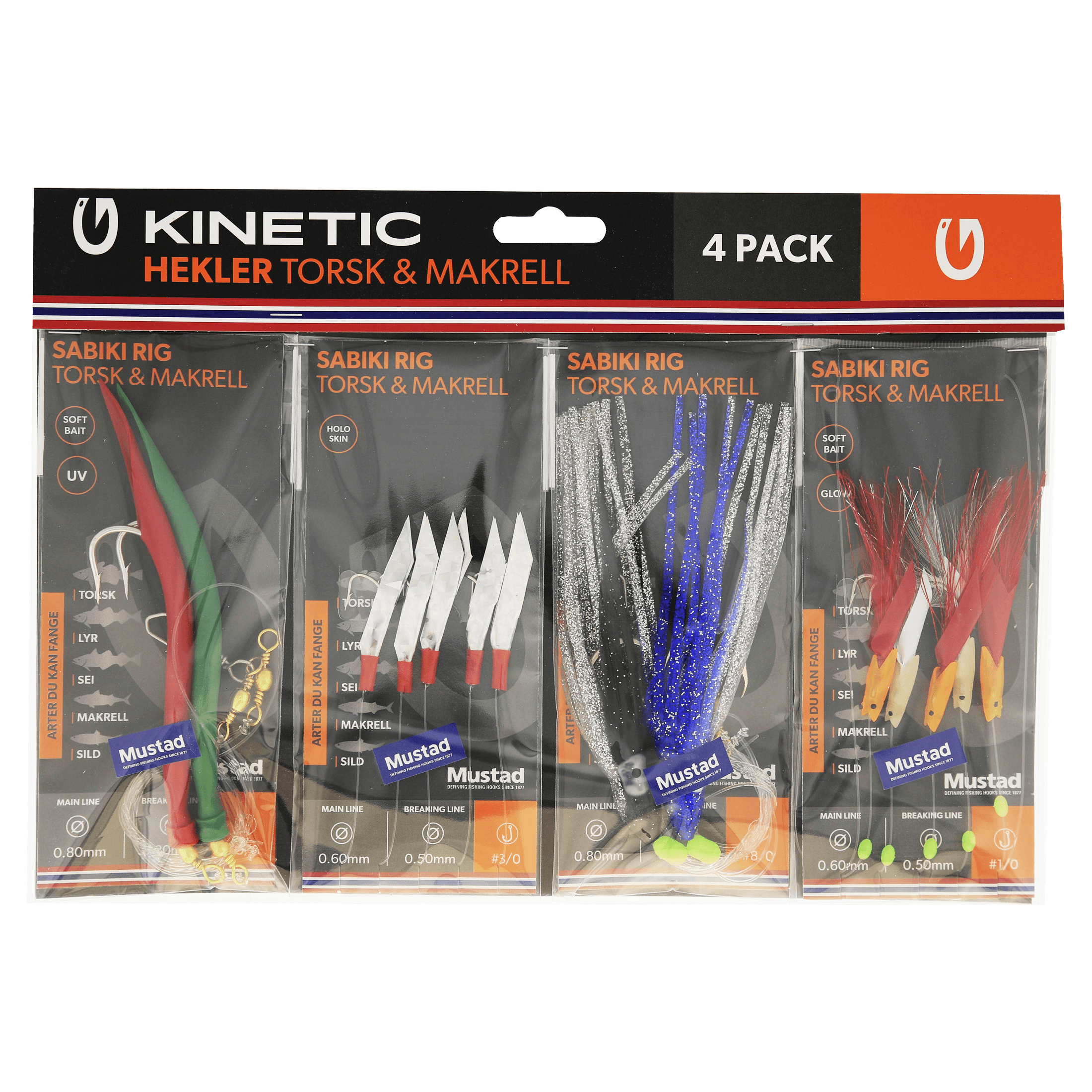 Kinetic Hekler torsk & makrell 4 pcs - Sluk og agn