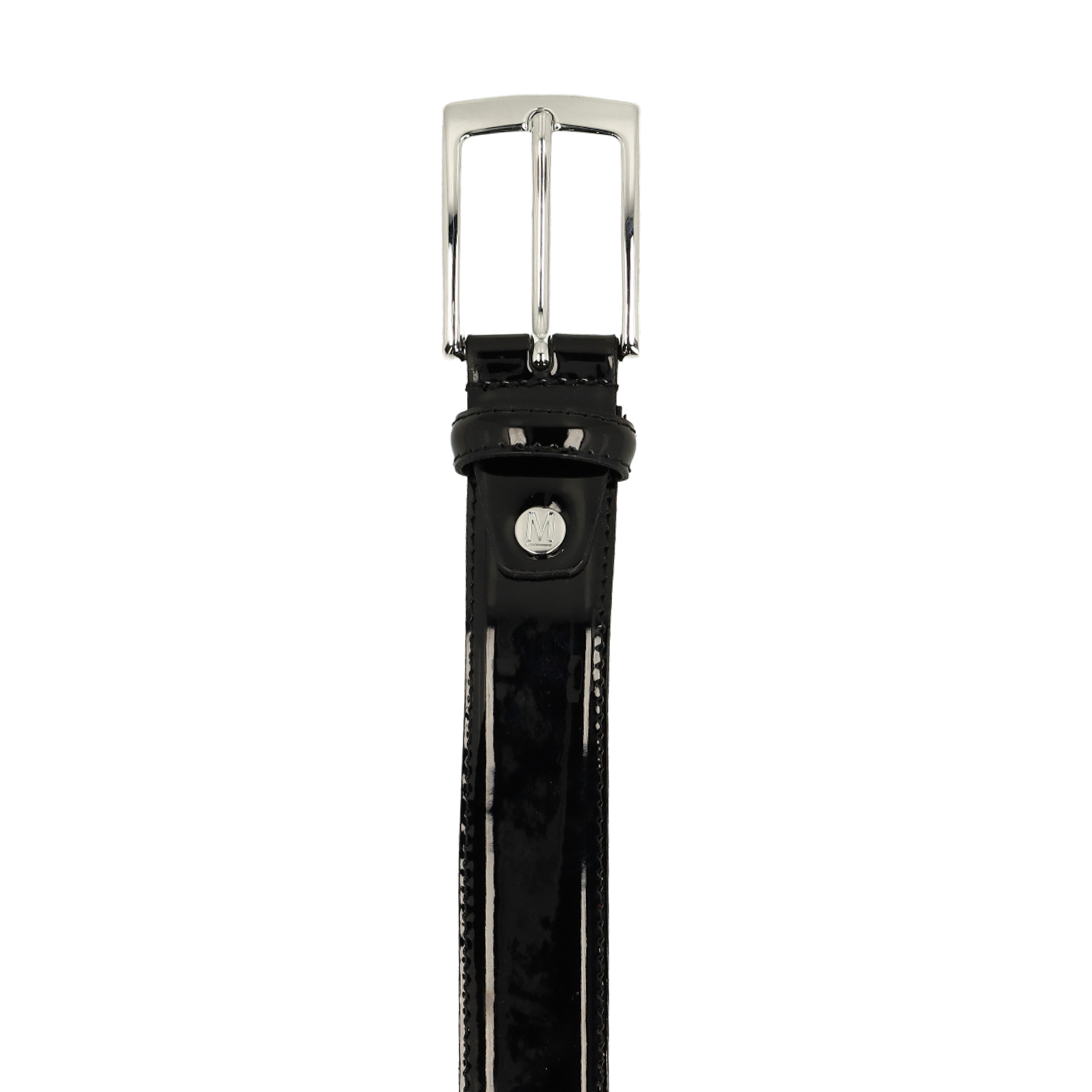 Zwarte lakleren riem