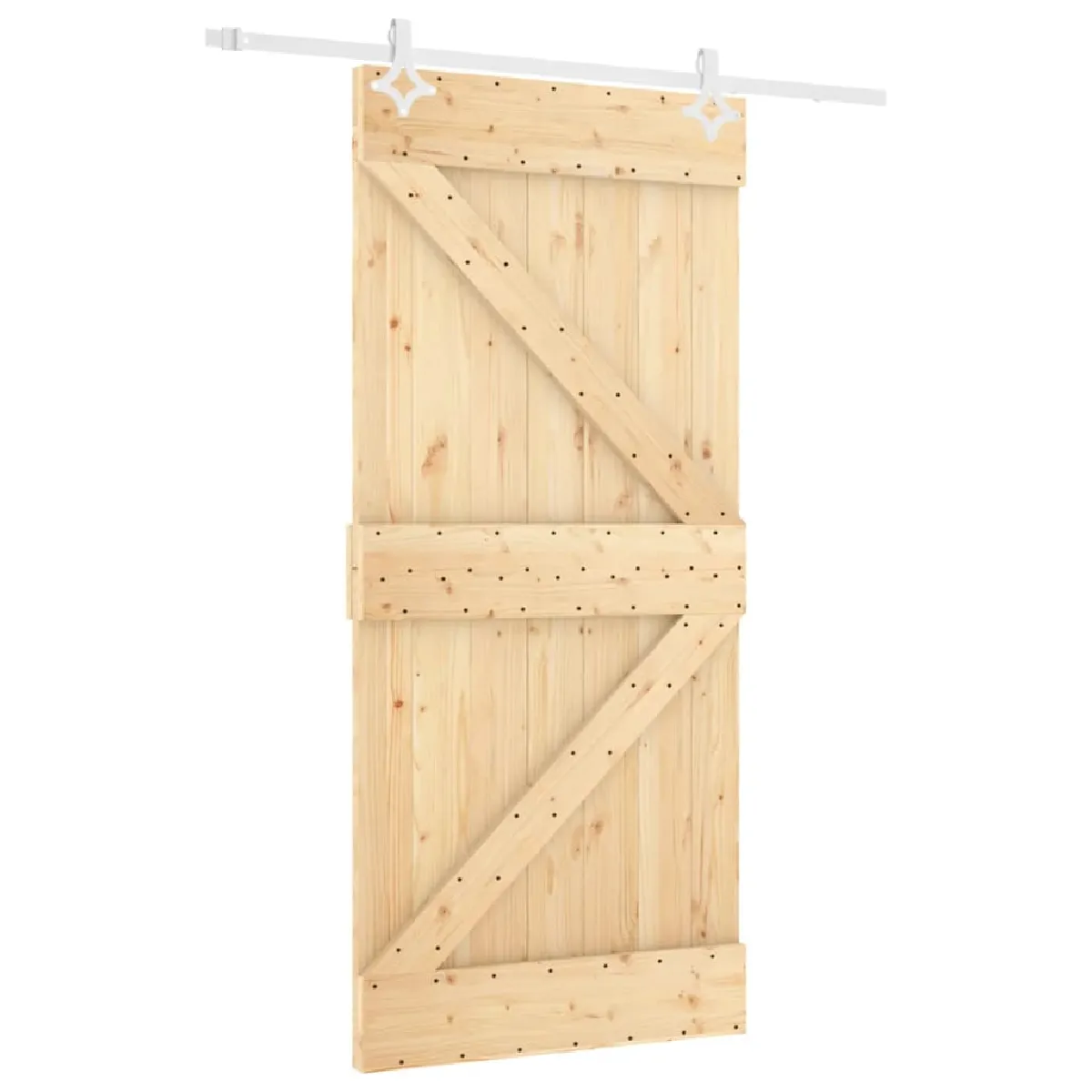 vidaXL Porte coulissante et kit de quincaillerie - 100x210 cm - Pin massif