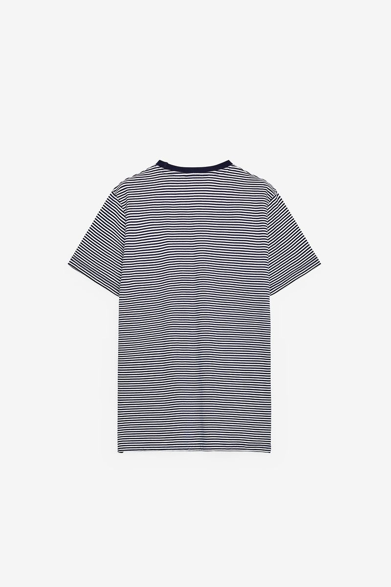 T-SHIRT ÀS RISCAS NAVY