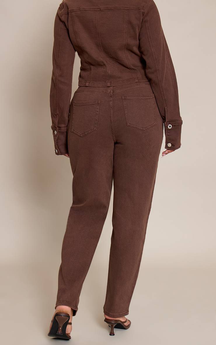 Chocolat Jean Barrel Taille Haute En Denim Stretch Shape