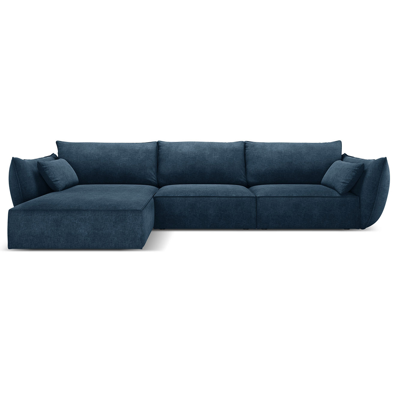 Mazzini Sofas Canapé D'Angle Gauche Vanda 5 Places 2 bleu roi - 208x166x85 cm