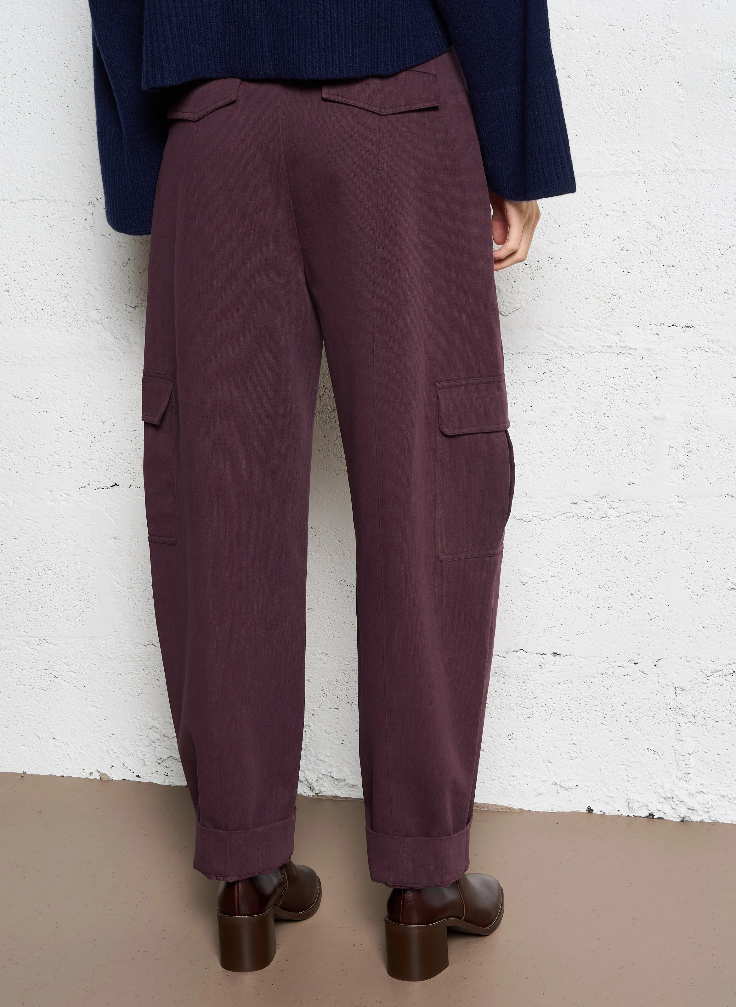 RICHY - Pantalon cargo en coton mélangé | Rouge