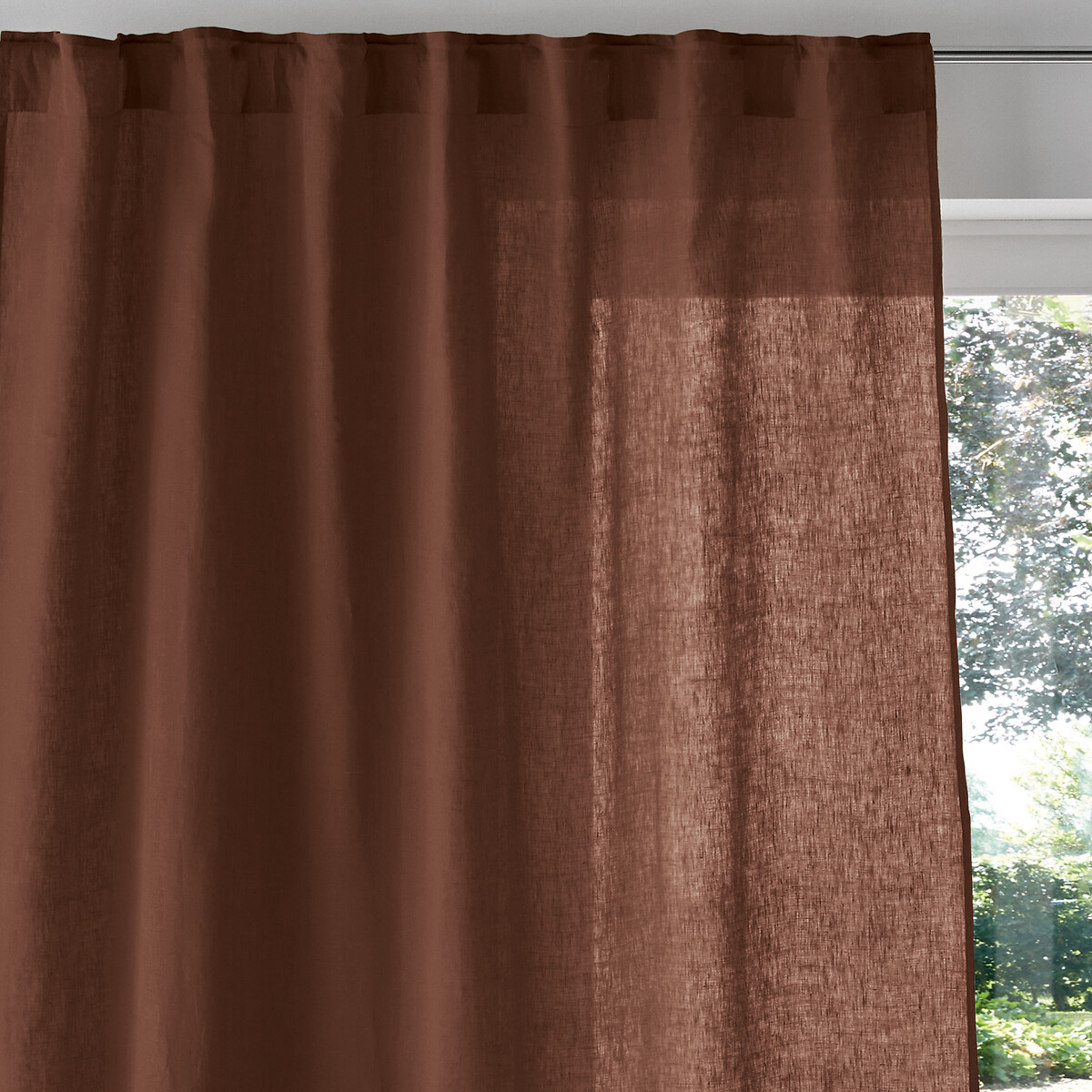 LA REDOUTE INTERIEURS<br>Cortina de linho lavado com laços ocultos Onega