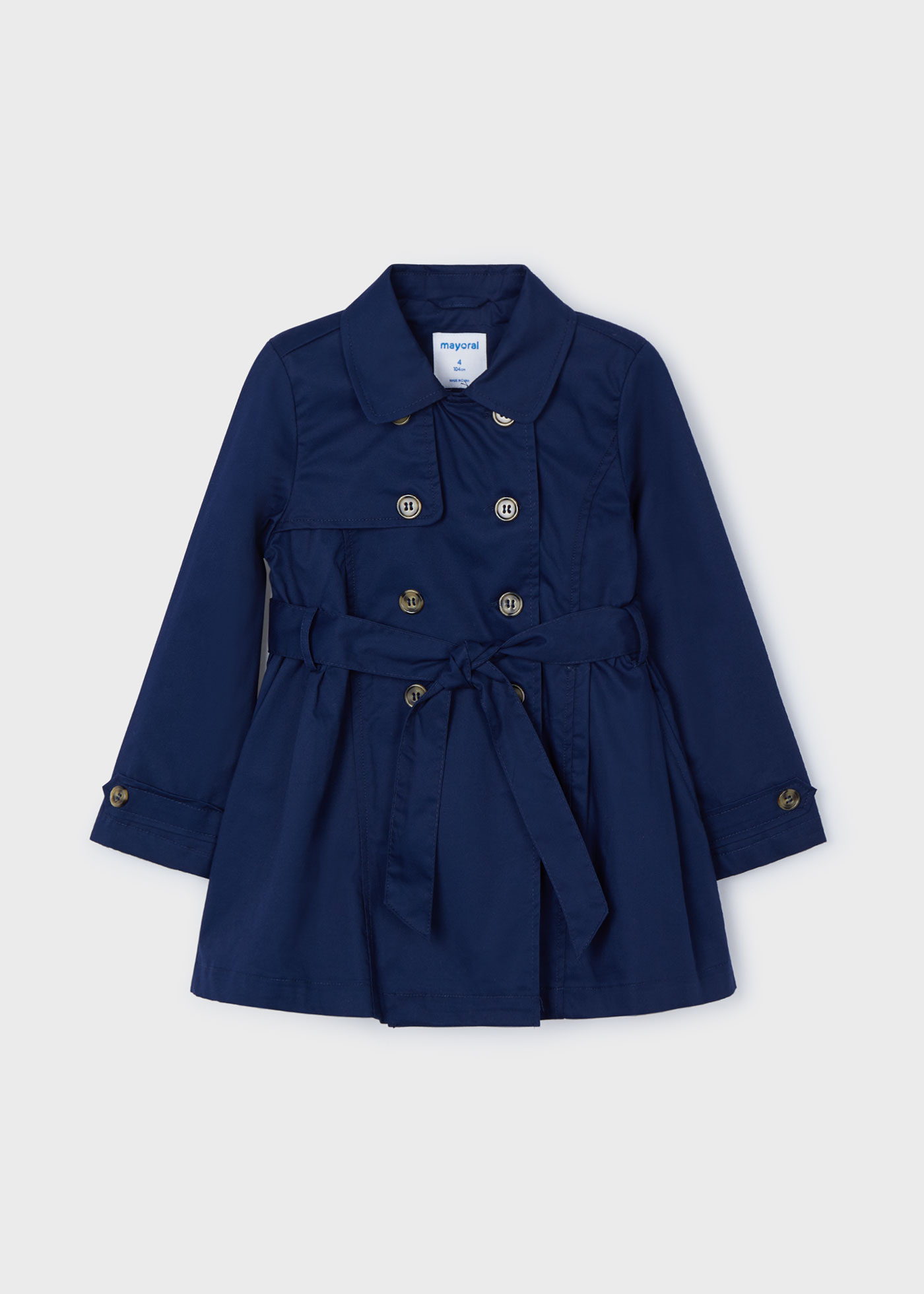 Casaco trench coat fúcsia infantil com laço